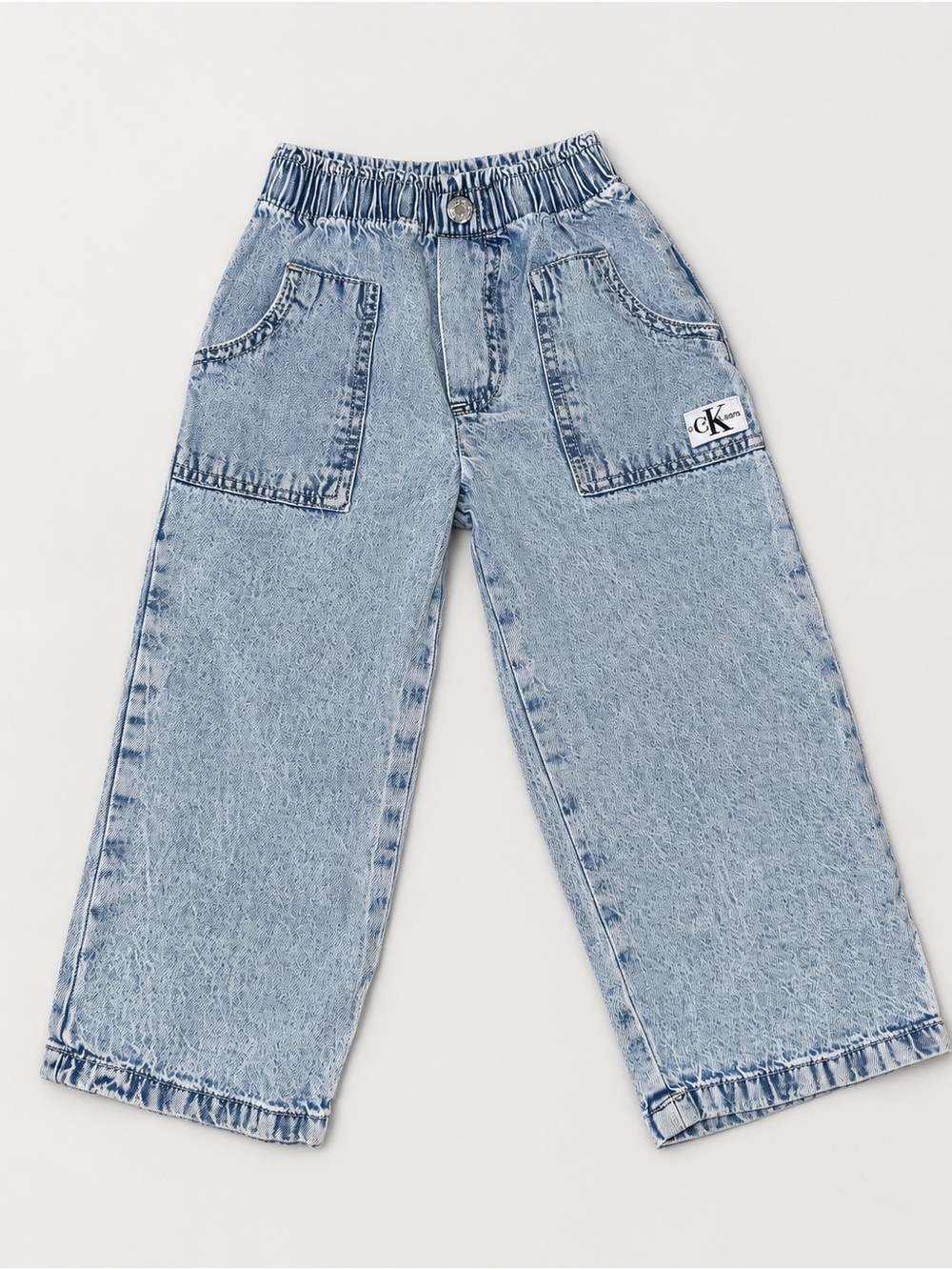 Calvin Klein Jeans Kids 3T Light Wash Denim Wide Leg Pull-On Jeans